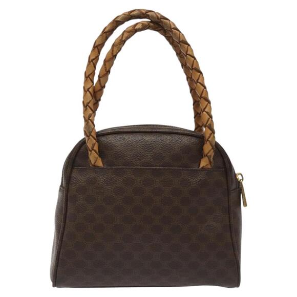 CELINE Macadam Canvas Hand Bag Pvc Leather Brown - Picture 3 of 12